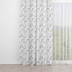 Vorhang für Jugendzimmer schwarz weiß mit Gesichtern als Muster