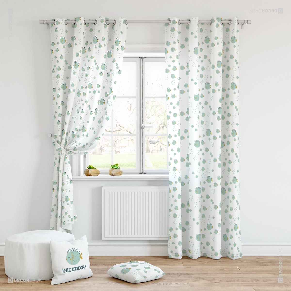 Mädchenzimmer Vorhänge süße Fische