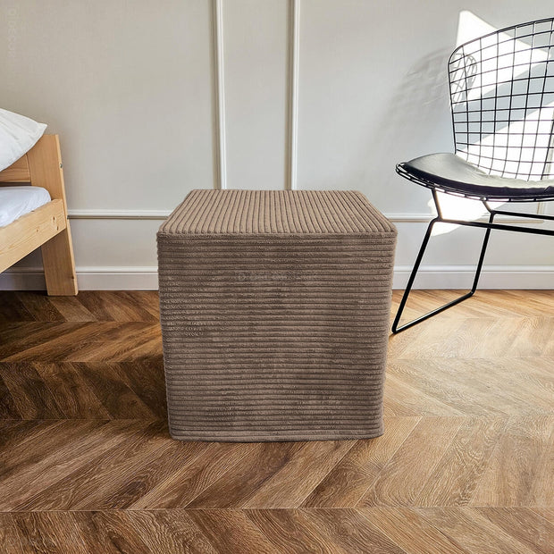 Sitzhocker Manchester Hellbraun Cordstoff