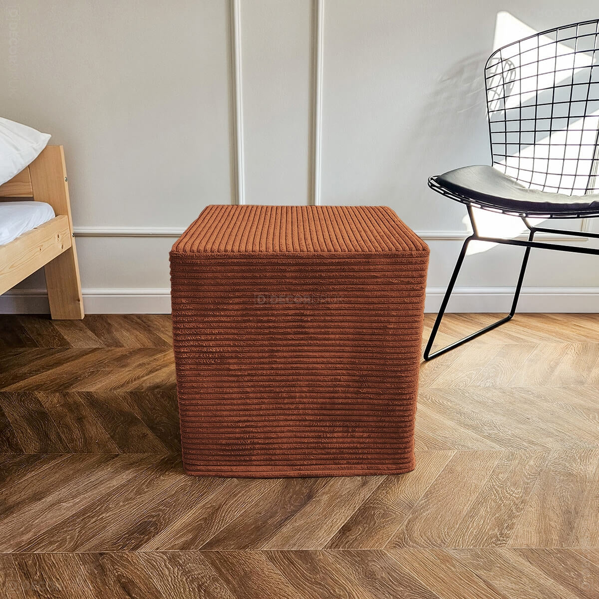 Sitzhoker Wohnzimmer Cord Rotbraun