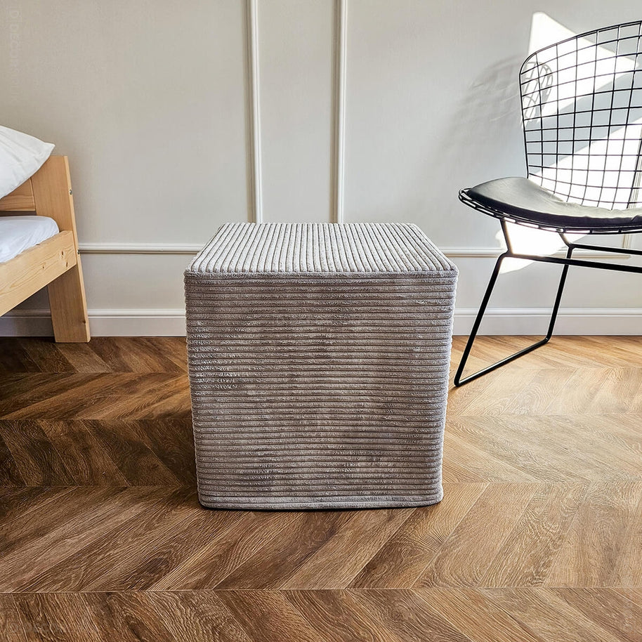 Sitzhocker Wohnzimmer grau Cord