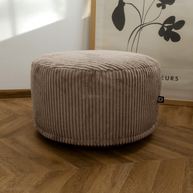 Sitzsack rund Cord Hellbraun als Sitzhocker oder Fußhocker