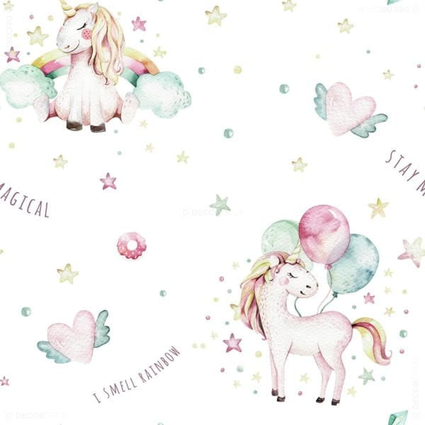 Einhorn mit Ballons Muster für Gardinen und Vorhänge