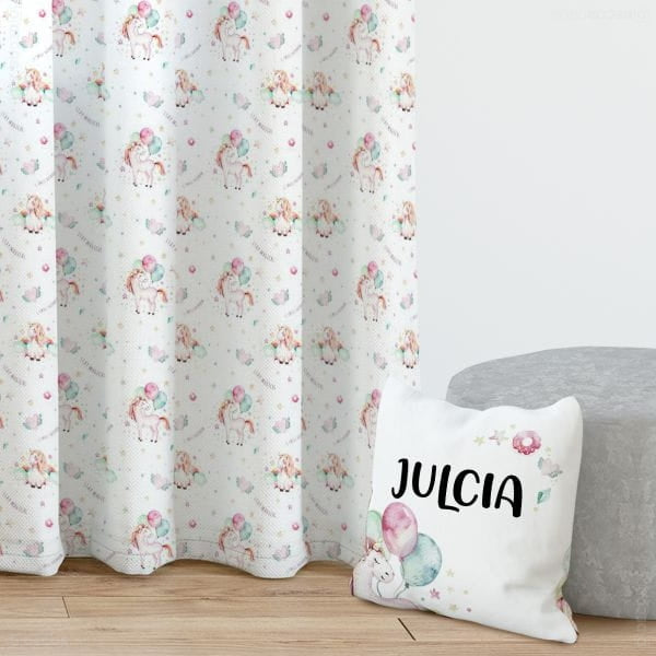 Vorhänge für Mädchenzimmer Einhorn Rosa