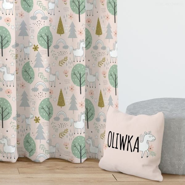 Vorhänge Mädchenzimmer Rosa Einhorn