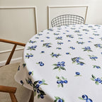 Runde Tischdecke mit Heidelbeeren Muster