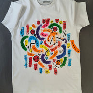 Baumwolle T-Shirt Damen City Life Bunte handbemalt Wien