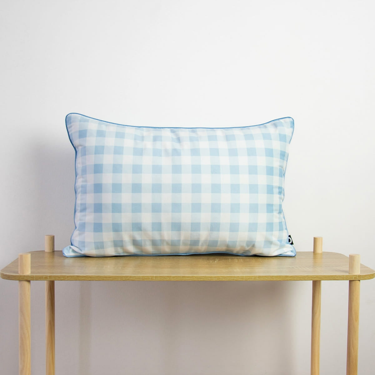 Blau Karo Sofakissen 40x60cm Velour BELISIMO