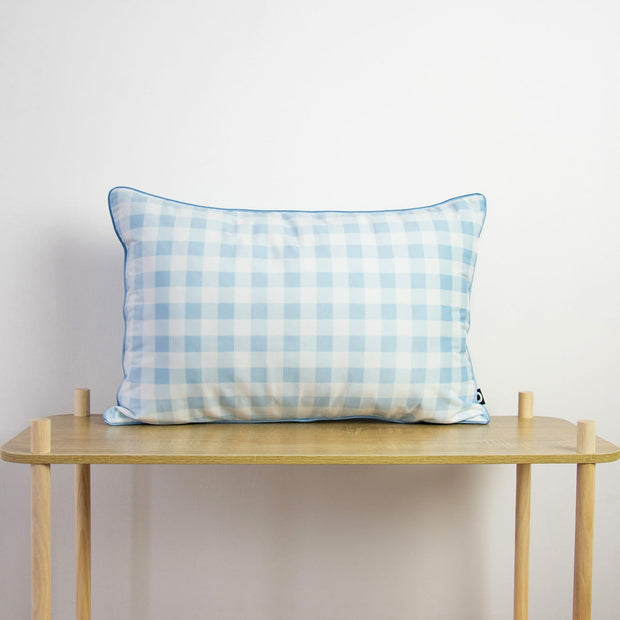 Blau Karo Sofakissen 40x60cm Velour BELISIMO