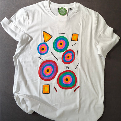 Bunte Kreise handbemaltes T-Shirt