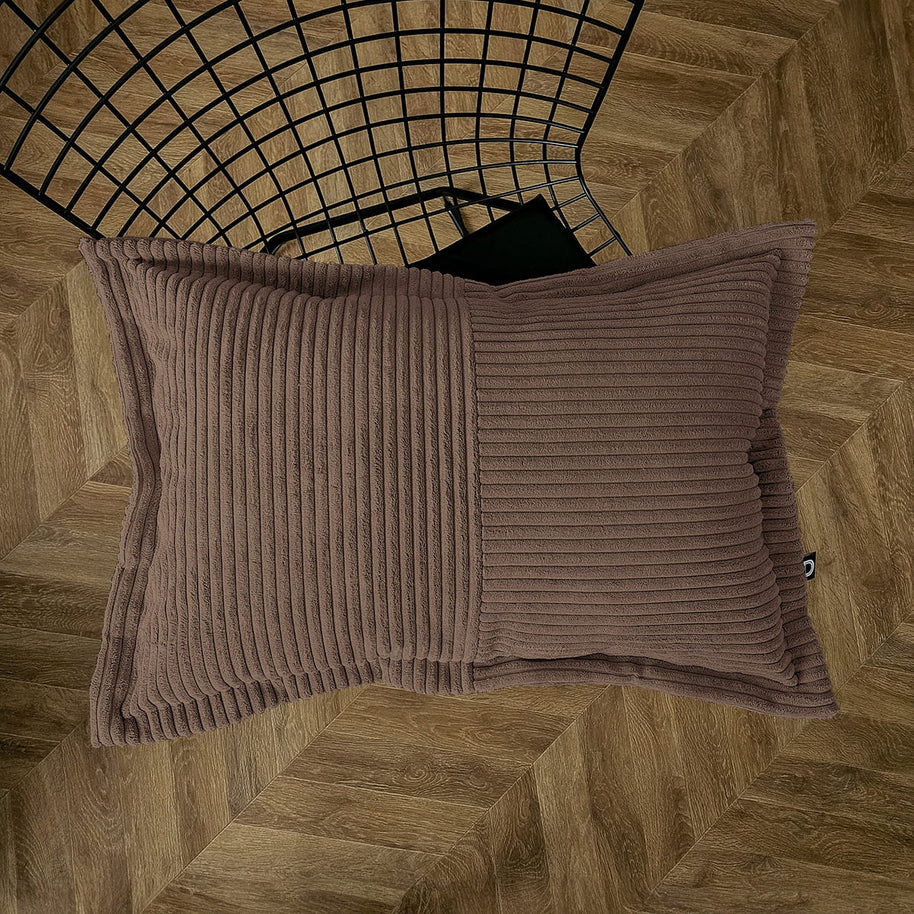 Cord Kissen Patchwork Braun