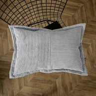 Cord Kissen Patchwork Grau