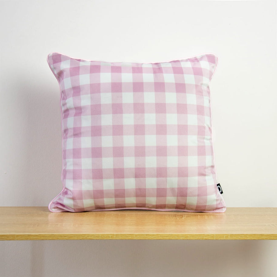 Dekokissen Karo Rosa 40x40 und 50x50cm Velour