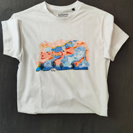Designer T-Shirt Himmel in Japan Größe M Acrylfarben handgefertigt