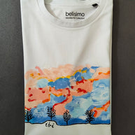 Handbemaltes T-Shirt Himmel in Japan Größe M 