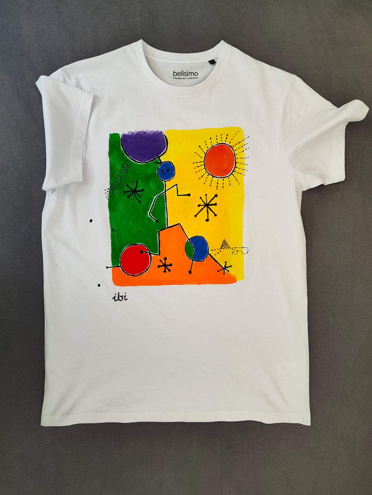 Designer T-Shirt Sunny Boy handbemalt L Belisimo
