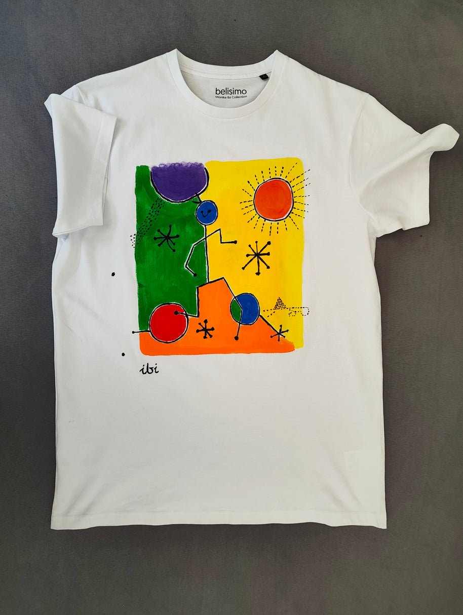 Designer T-Shirt Sunny Boy handbemalt L Belisimo