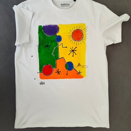 Designer T-Shirt Sunny Boy handbemalt L Belisimo