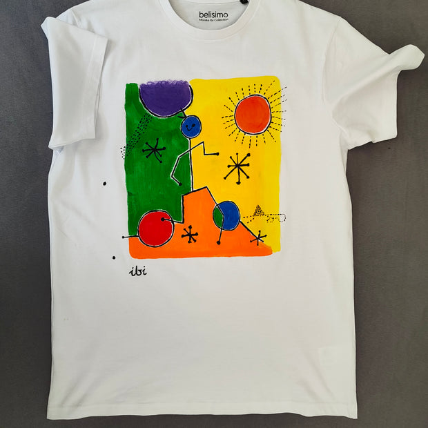 Designer T-Shirt Sunny Boy handbemalt L Belisimo