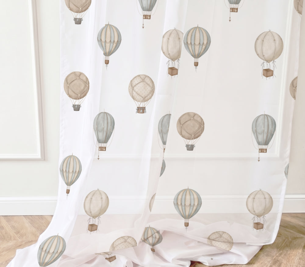 Gardinen für Kinderzimmer Ballons Vintange