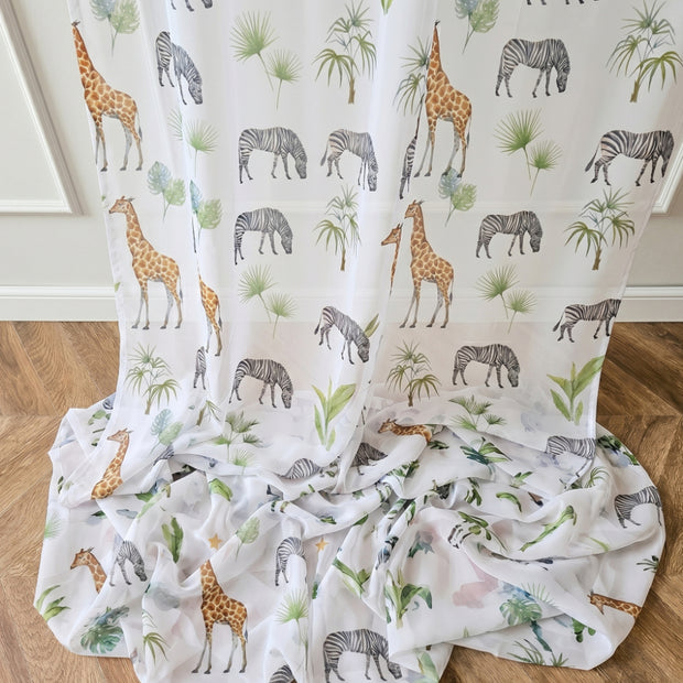 Gardinen für Kinder Zebras und Giraffen
