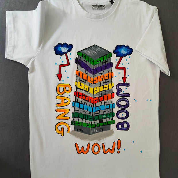 Handbemaltes T-Shirt Graffiti-Stil