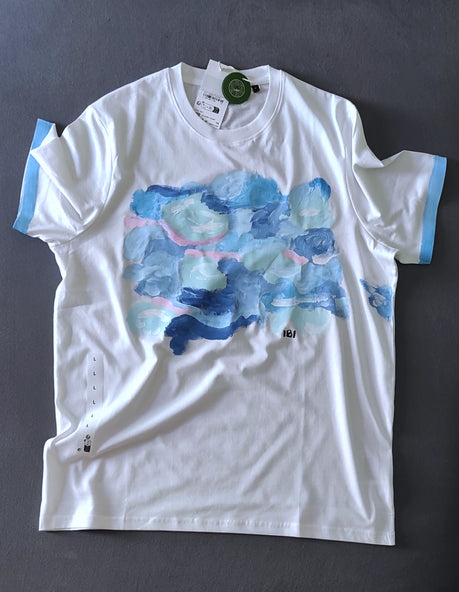 Handbemaltes T-Shirt Himmel Baumwolle