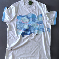 Handbemaltes T-Shirt Himmel Baumwolle