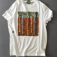 Handbemaltes Herren T-Shirt Wienerwald Monika Ibi Bio Bamwolle Größe L