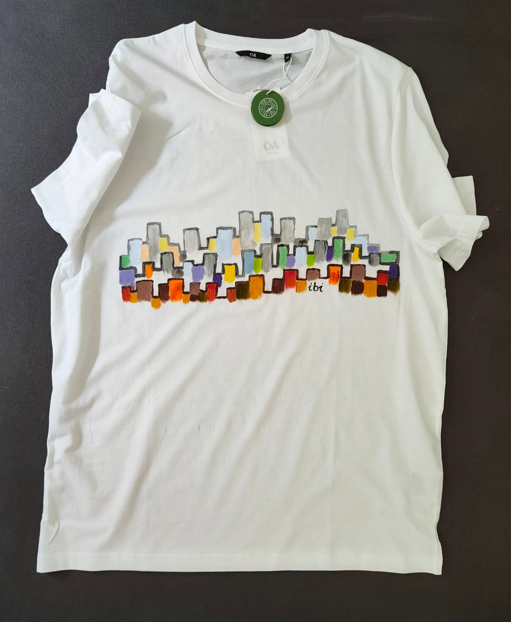 Handbemaltes T-Shirt Vienna City XL