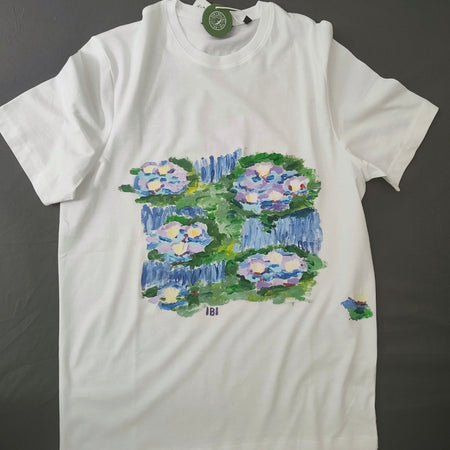 Handgemaltes T-Shirt Blumenmuster Wien