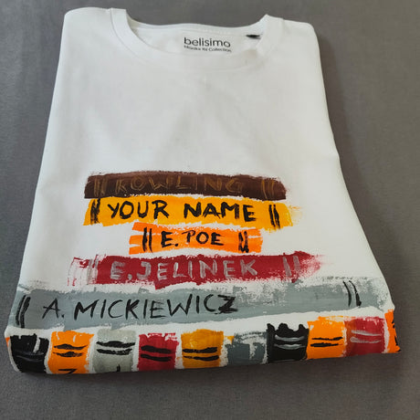 Book Lovers – handbemaltes T-Shirt L