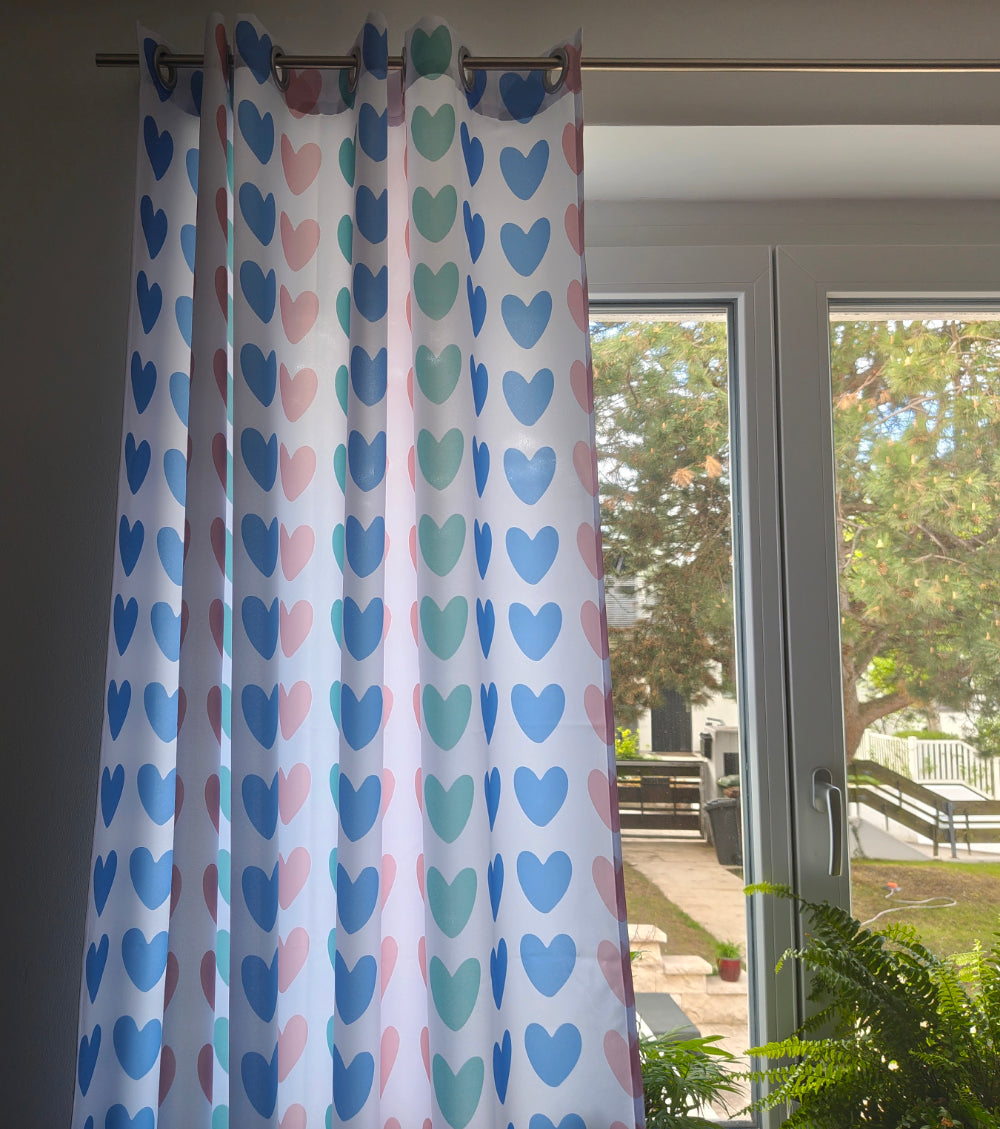 Kinderzimmer Vorhänge Herzen Pastell Monika Ibi Design