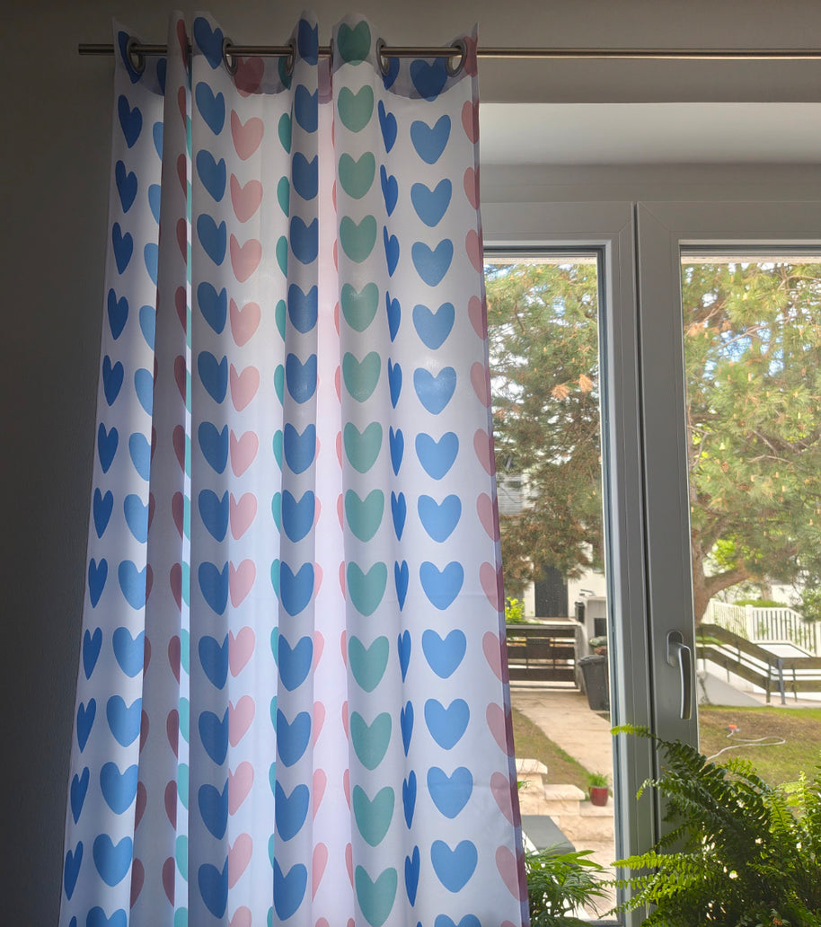 Kinderzimmer Vorhänge Herzen Pastell Monika Ibi Design