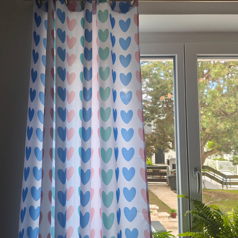 Kinderzimmer Vorhänge Herzen Pastell Monika Ibi Design