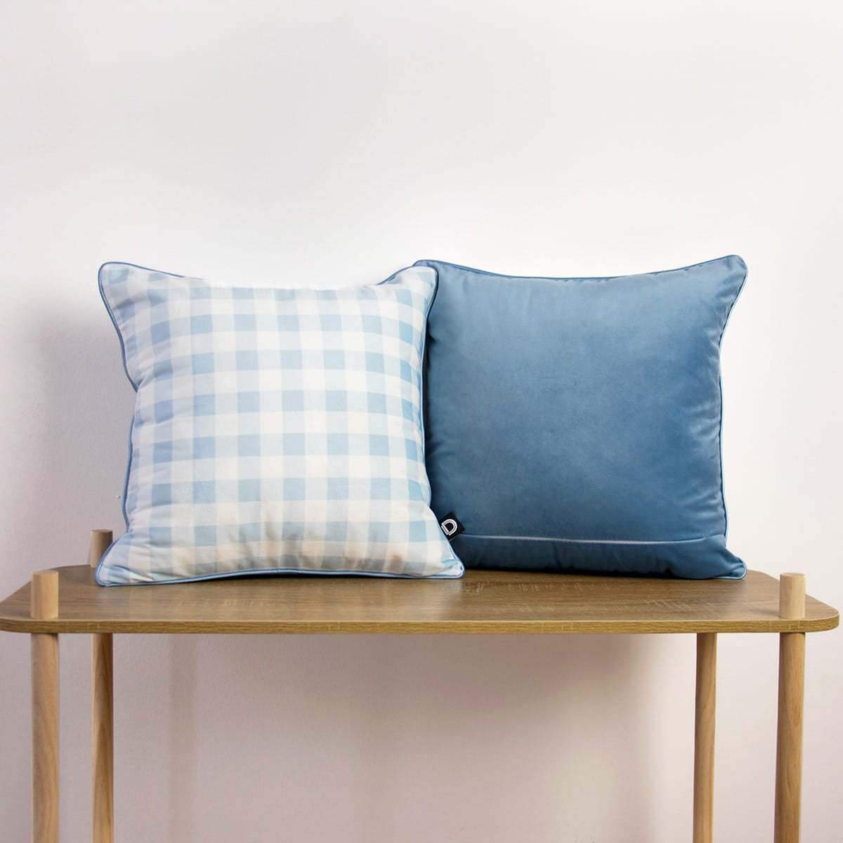 Kissen Karo Blau 40x40 und 50x50 Velour