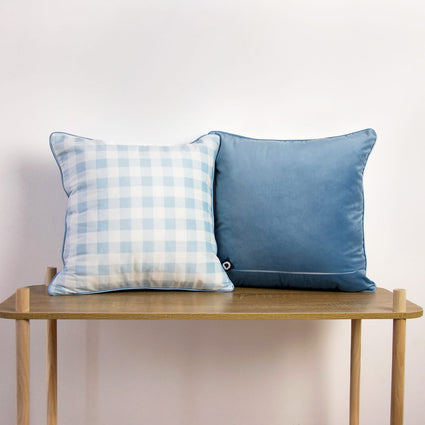 Kissen Karo Blau 40x40 und 50x50 Velour