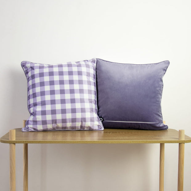 Kissen Karo Violett 40x40 und 50x50cm