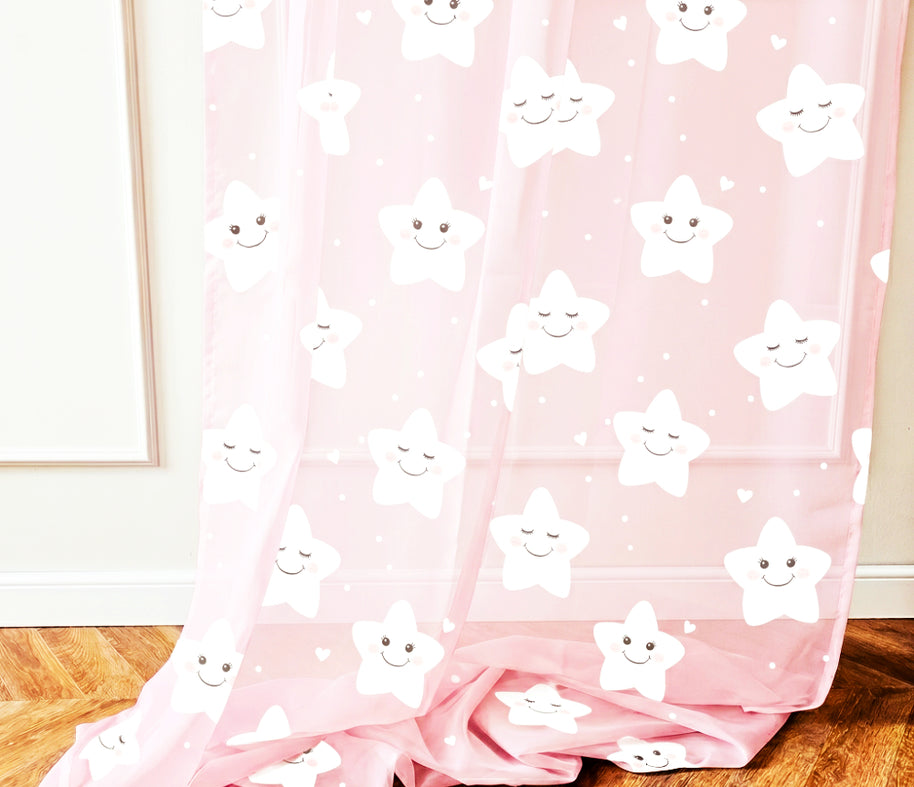 Mädchen Zimmer Gardinen Rosa Sterne