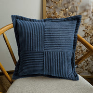 Cord Kissen Patchwork Blau