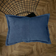 Cord Kissen Patchwork Blau