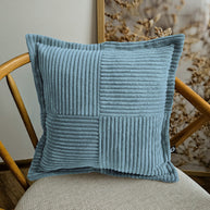 Cord Kissen Patchwork Türkisblau