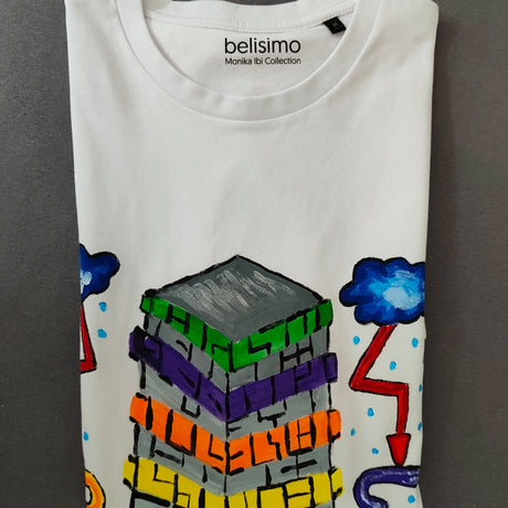 Handbemaltes T-Shirt Graffiti-Stil