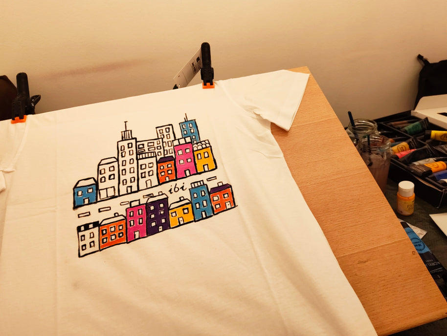 Handbemaltes T-Shirt Bilderbuch die Entstehung