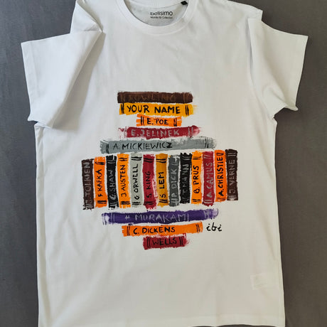 Book Lovers – handbemaltes T-Shirt L
