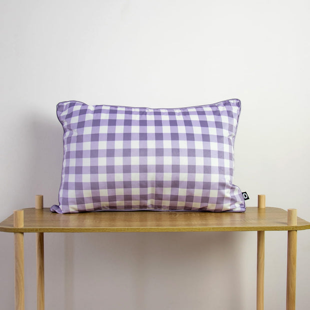 Violett Karo Sofakissen 40x60cm Velour BELISIMO