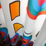 Vorhänge bunte Kreise Monika Ibi Design Wien