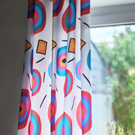 Vorhänge bunte große Kreise und geometrische Formen Monika Ibi Design