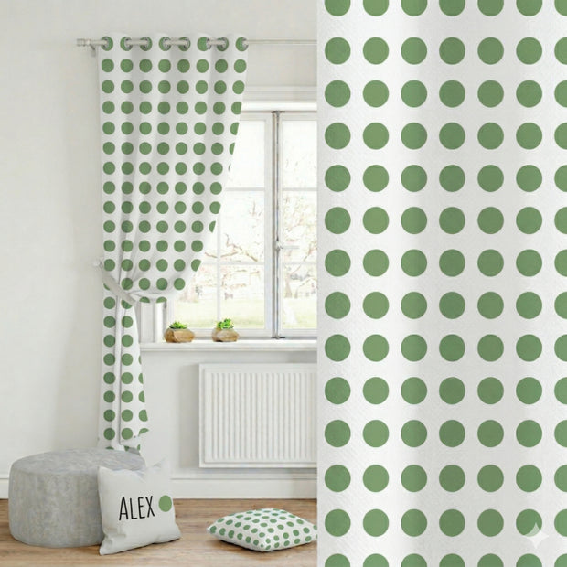 Vorhänge Grüne Punkte Polka Dots
