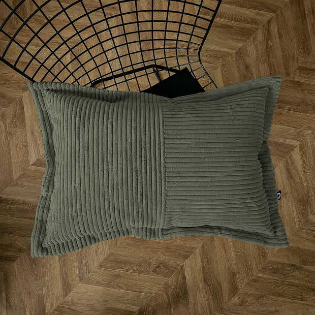 Cord Kissen Patchwork Olivgrün